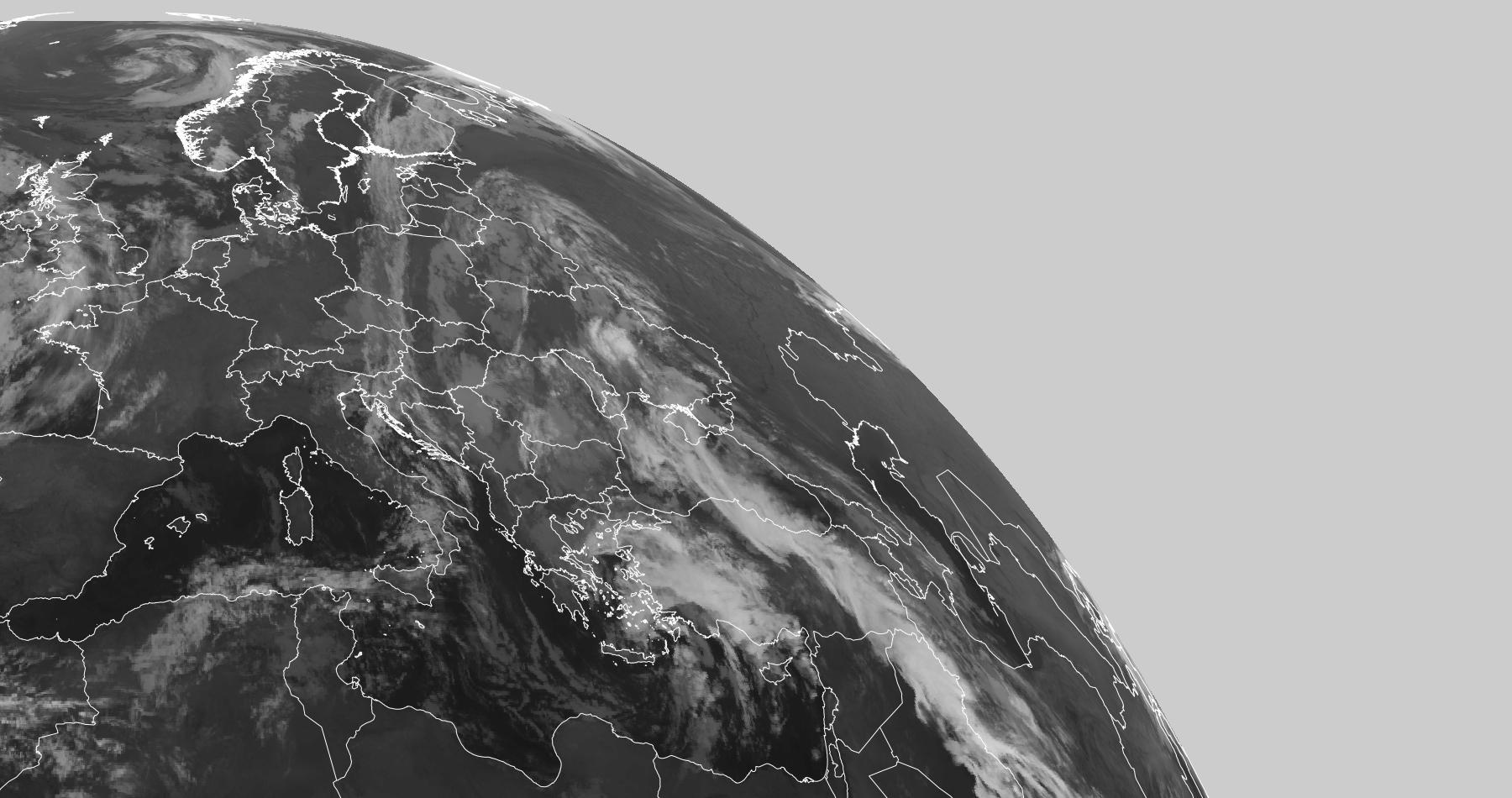 Latest EUMETSAT MTG infrared satellite image of Central Europe